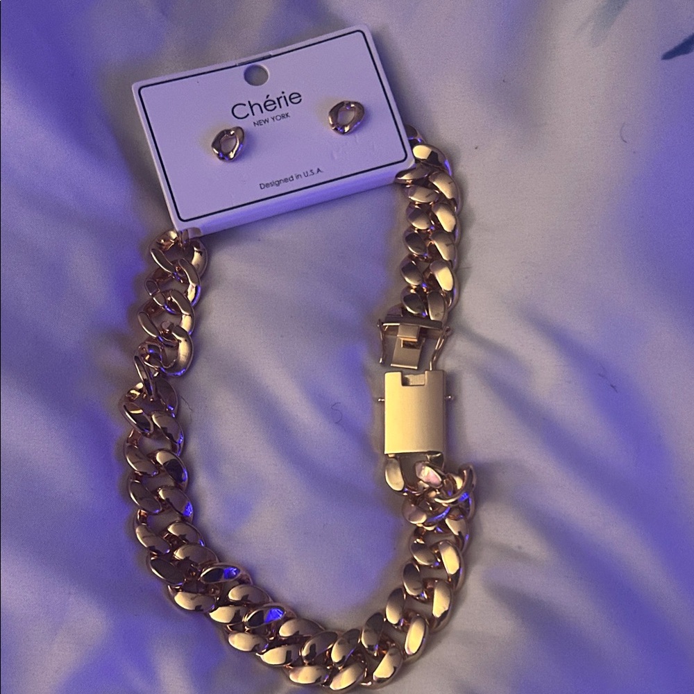 Cherie Gold Bracelet and Earring Set